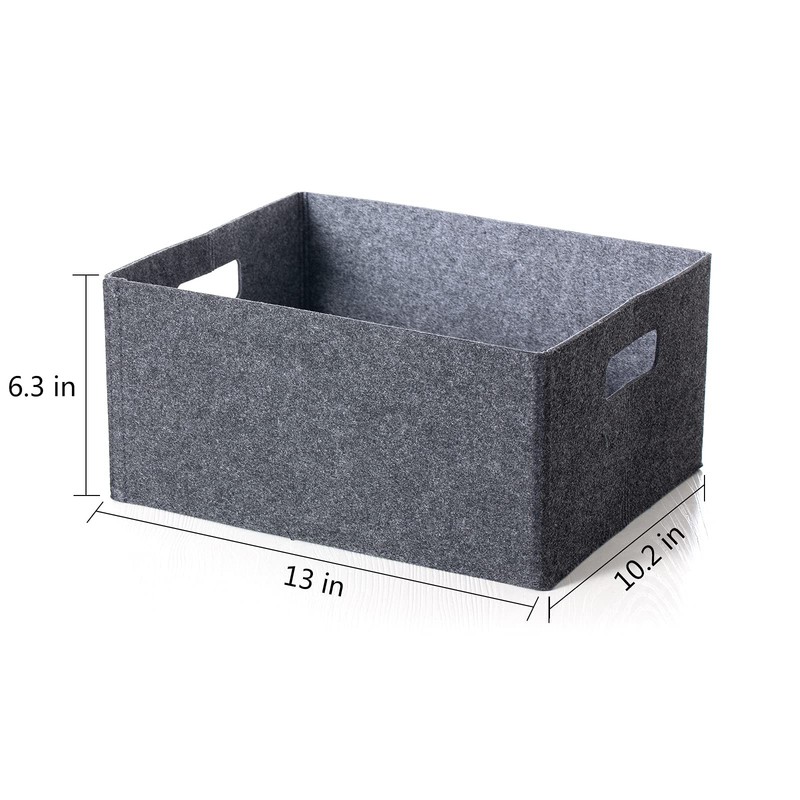 2 pack self-supporting collapsible felt storage basket in darkgrey for storag... gallery