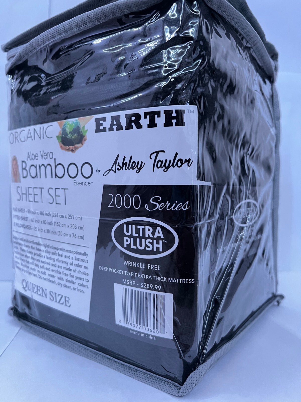 * Cooling Aloe Vera Bamboo Deep Pocket Sheet Set Ashley Taylor 2000 QUEEN SIZE gallery