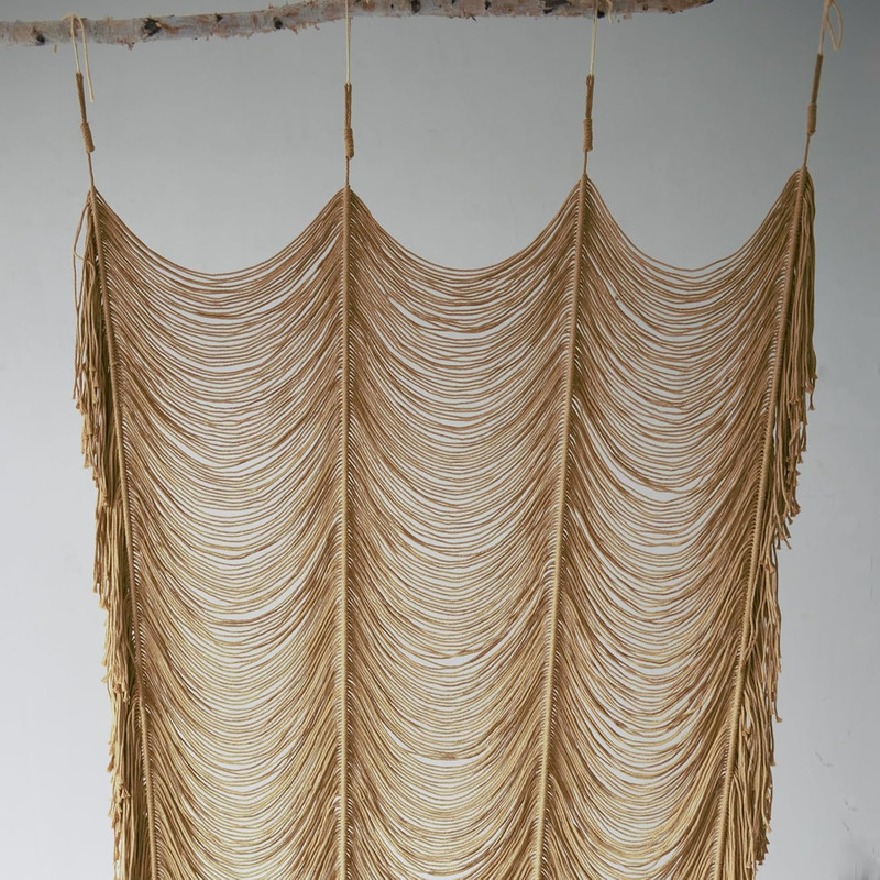 Macrame Curtain Boho Curtain Doorway Window Wall Decor Fiber Yarn Art Handwoven gallery