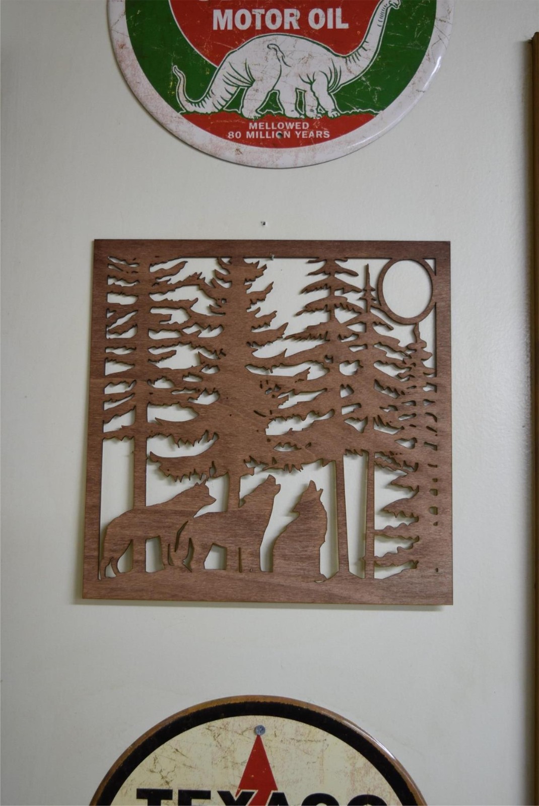 Wood Laser Cut 3 Wolves Howling Nature Decor Sign - Rustic Wall Art Wolf gallery