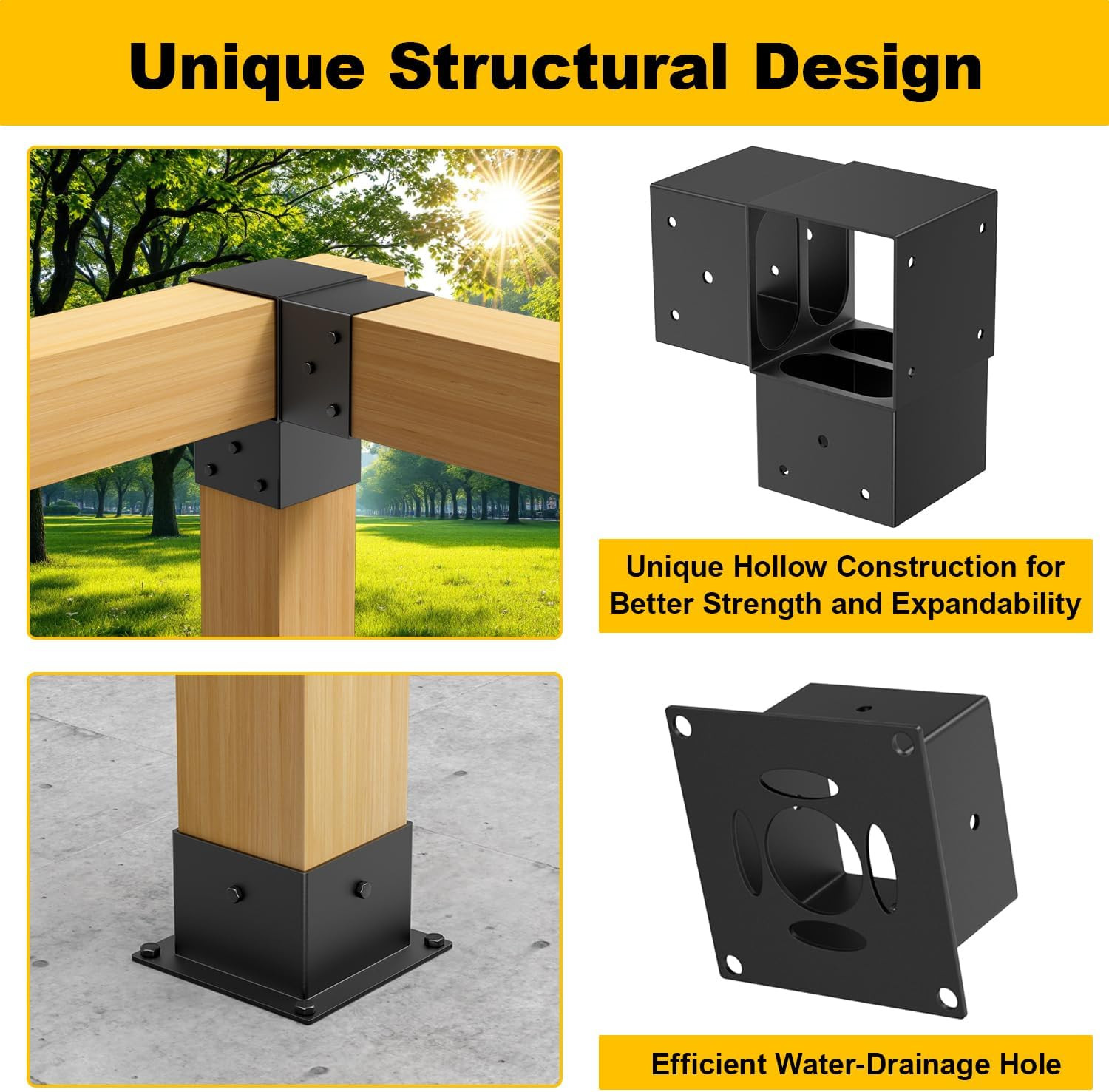 8PCS 4X4 Post Bracket, 4X4 Brackets for Pergola Kit, Deer Stand, Outdoor Platfor gallery