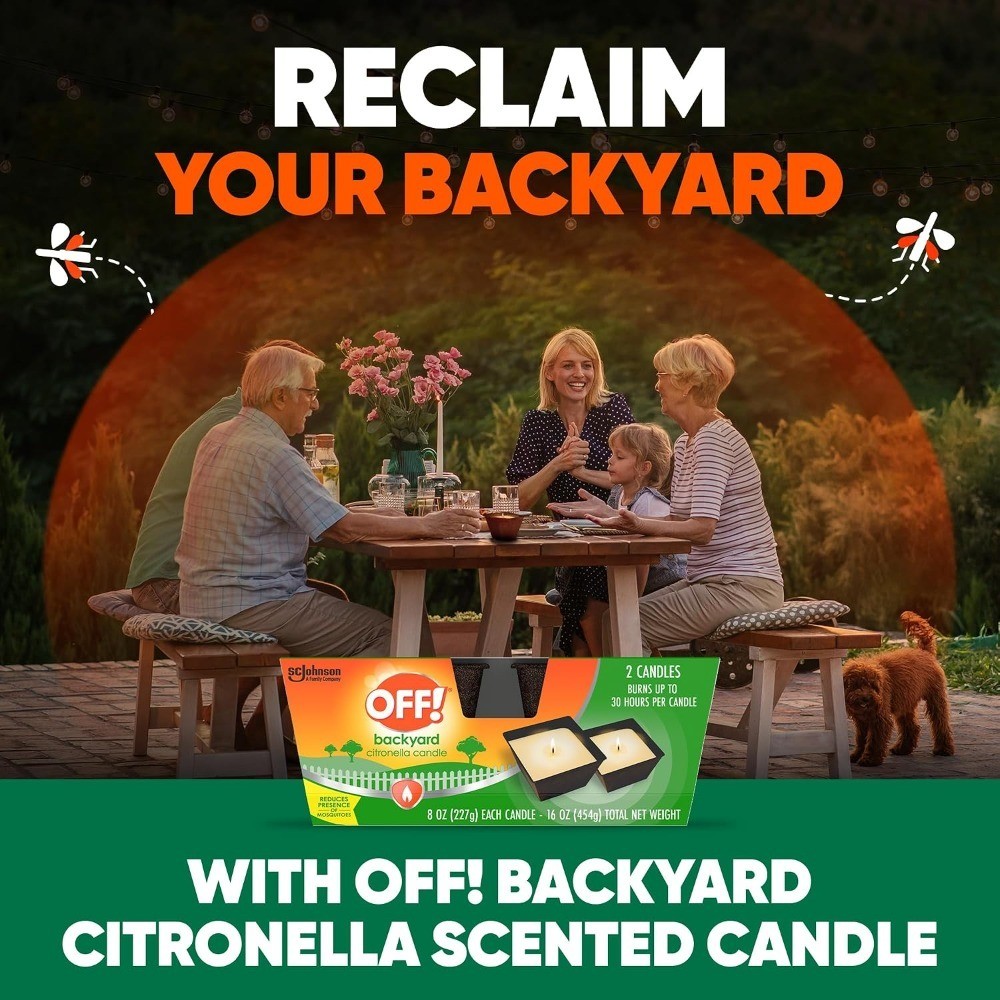 Backyard Citronella Scented Candle, Ambiance Enhancing Centerpiece, Burns for gallery
