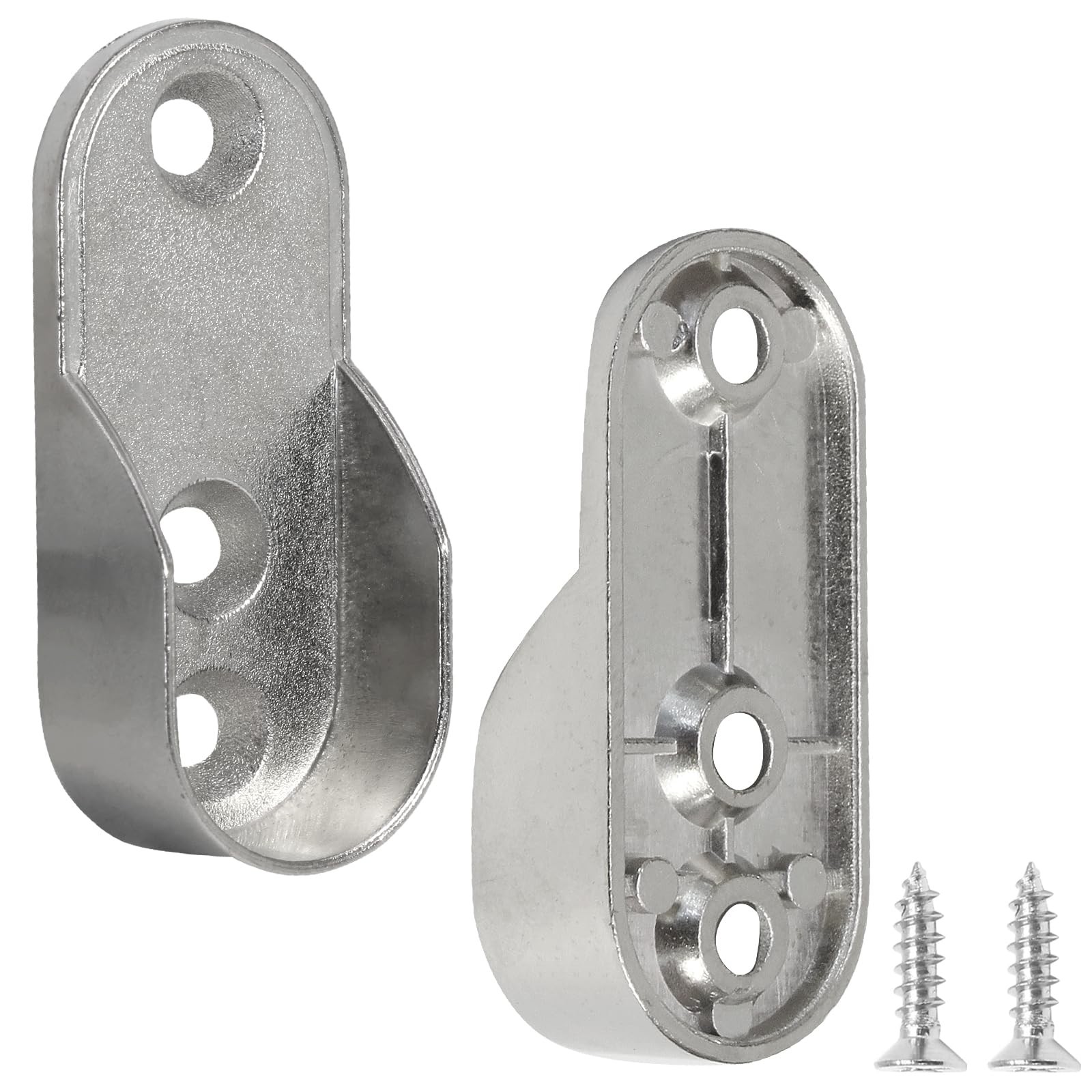 12PCS Oval Closet Rod End Supports Zinc Alloy Brackets for 15x30mm Rods gallery