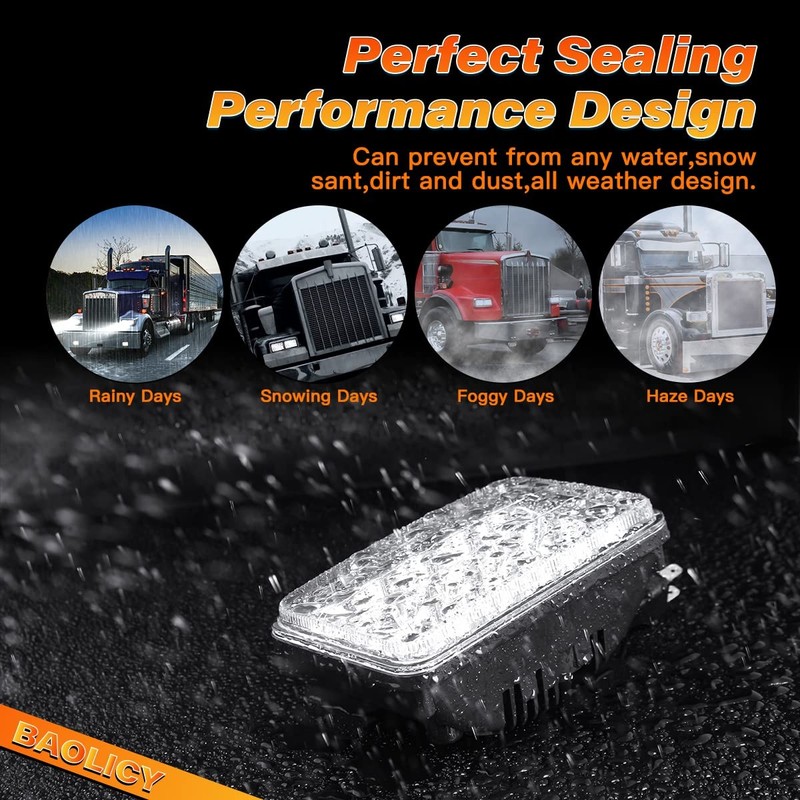 4x6 In LED Headlights DOT Approved 4PCS 45W Rectangular H4651 H4652 H4656 H4666 gallery