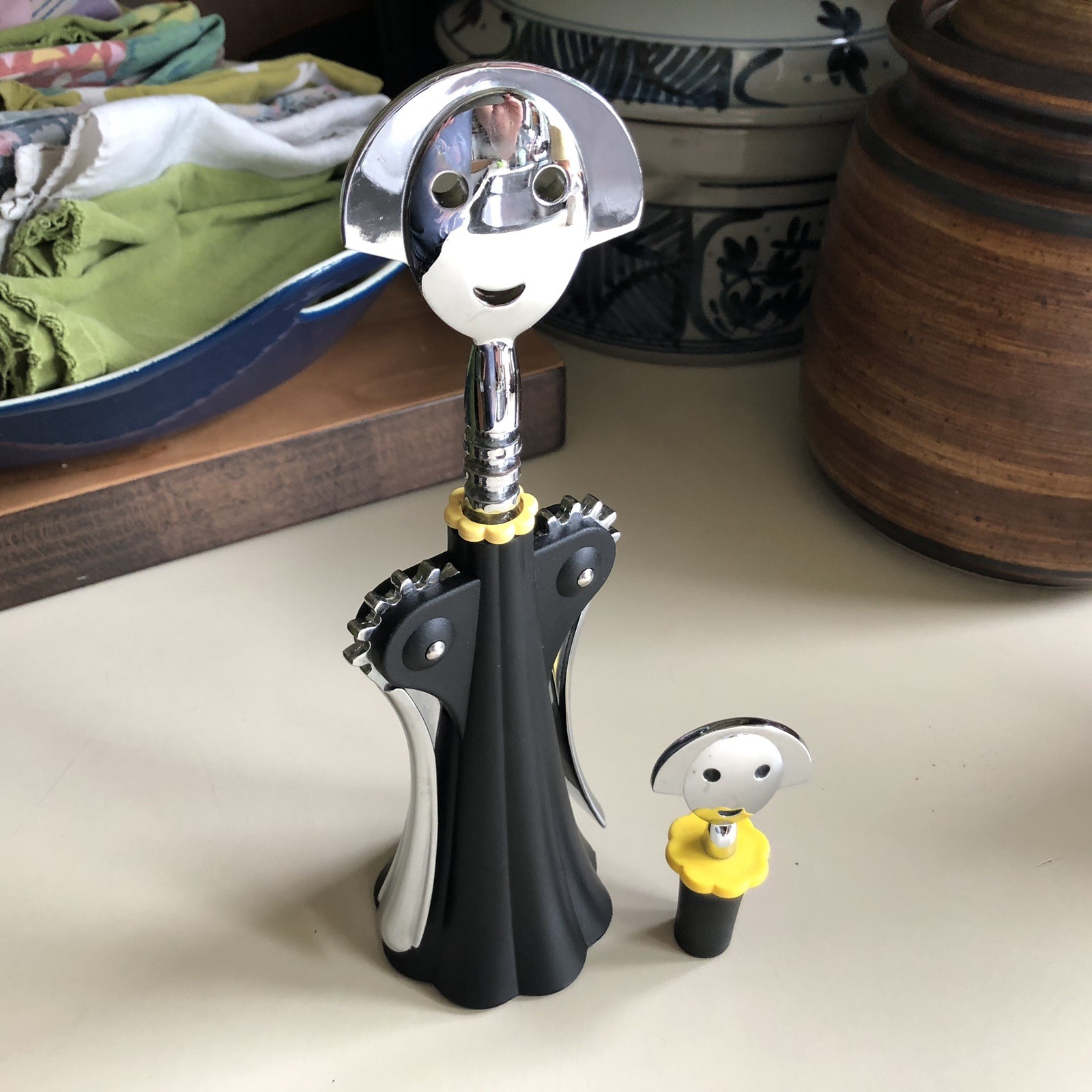 Alessandro Mendini Alessi Anna G Corkscrew and Stopper Yellow Black Italy gallery