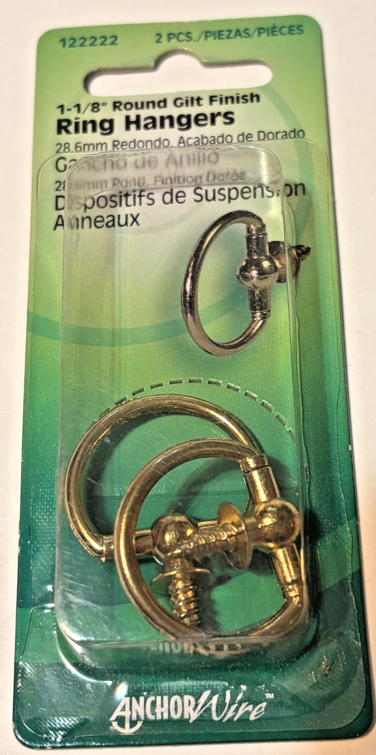 AnchorWire Decorative Round Ring Wall Hanger Picture New Old Stock 2pk LOOK/ SEE gallery