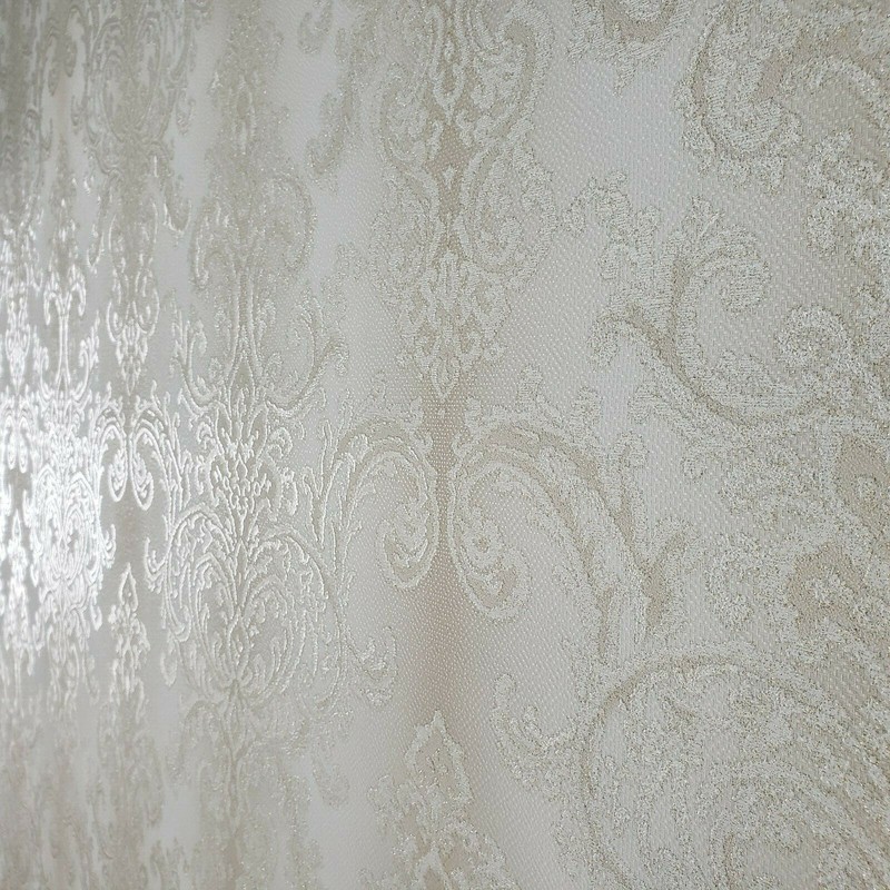 Embossed Wallpaper ombre off White ivory gold metallic textured Victorian damask gallery