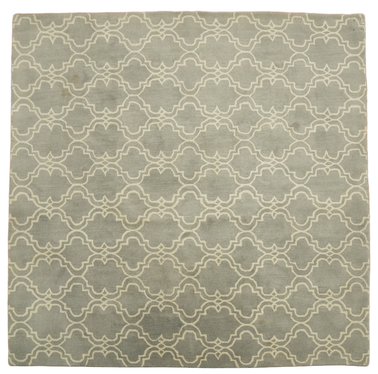 Chic and Contemporary Gray & Ivory 8x8 Geometric All-Over Square Rug gallery