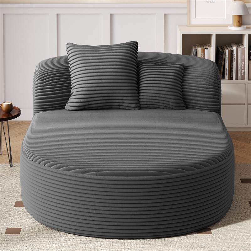Modern Chaise Lounge Sofa Boneless Couch Sofa Bed Compression Sofa Couch,Gray gallery