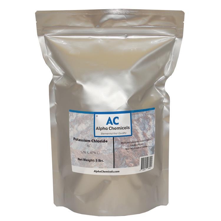Potassium Chloride - KCl - 5 Pounds - 99%+ Pure