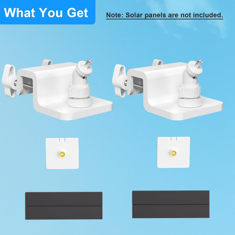 2 Pack Gutter Mount Compatible for Ring Solar Panel, 360°Adjustable gallery