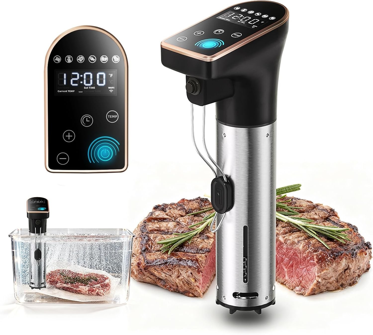 1300W Sous Vide Cooker - Waterproof, Quiet, 6 Gourmet Meal Presets gallery