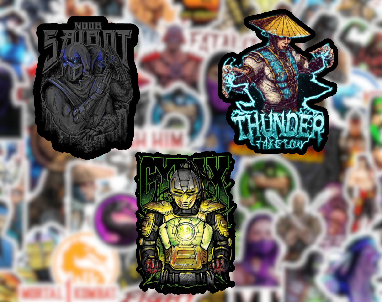 25/50 Mortal Kombat Sticker Pack - Waterproof Vinyl - Scorpion Sub-Zero gallery
