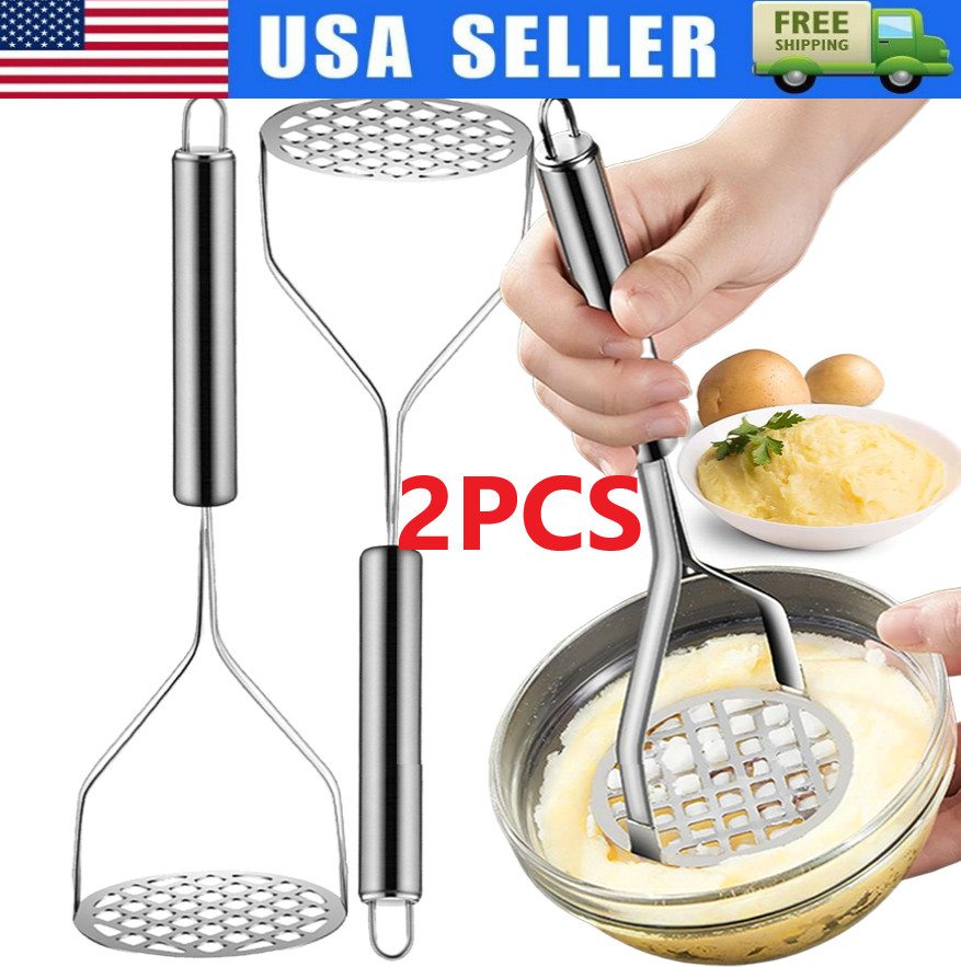 2PCS Stainless Steel Manual Potato Press Kitchen Tool Potato Masher Food Grater gallery