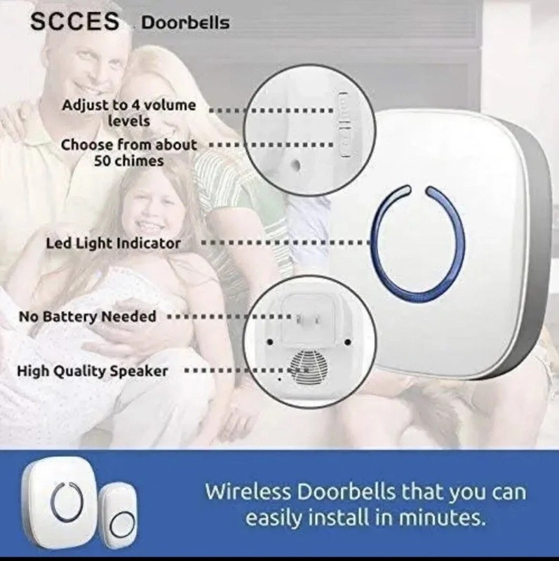 Sadotech Model C Wireless Doorbell for Home - Adjustable Volume with 52 Chimes gallery