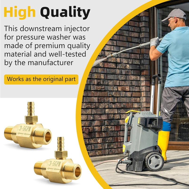 2 Pack down Stream Injector Pressure Washer High Draw Fixed 3-5GPM 4500PSI gallery