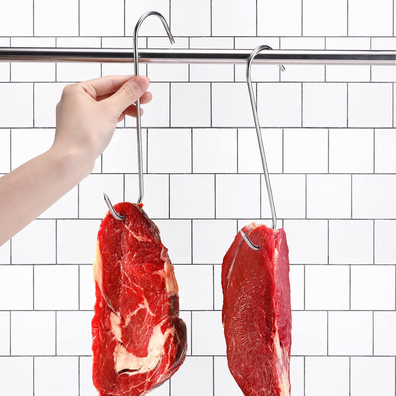 12 Pcs Meat Hooks, 8 Inch Butcher Hooks Stainless Steel (4MM Diameter), S Shape gallery