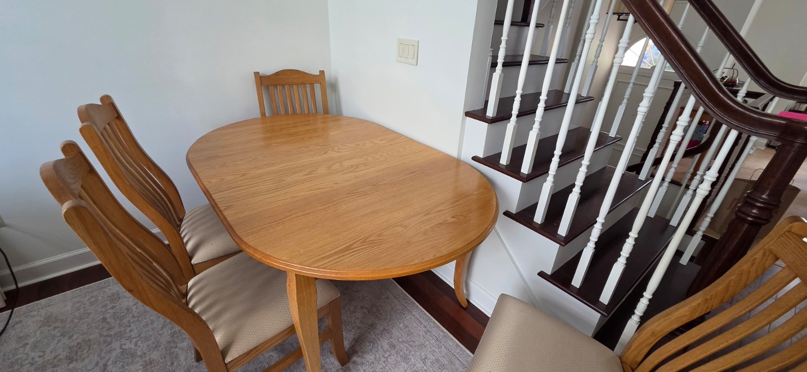 Dining Room 42”by 66” oval table expandable to 90" with 8 chairs gallery