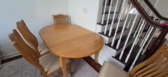Dining Room 42”by 66” oval table expandable to 90″ with 8 chairs