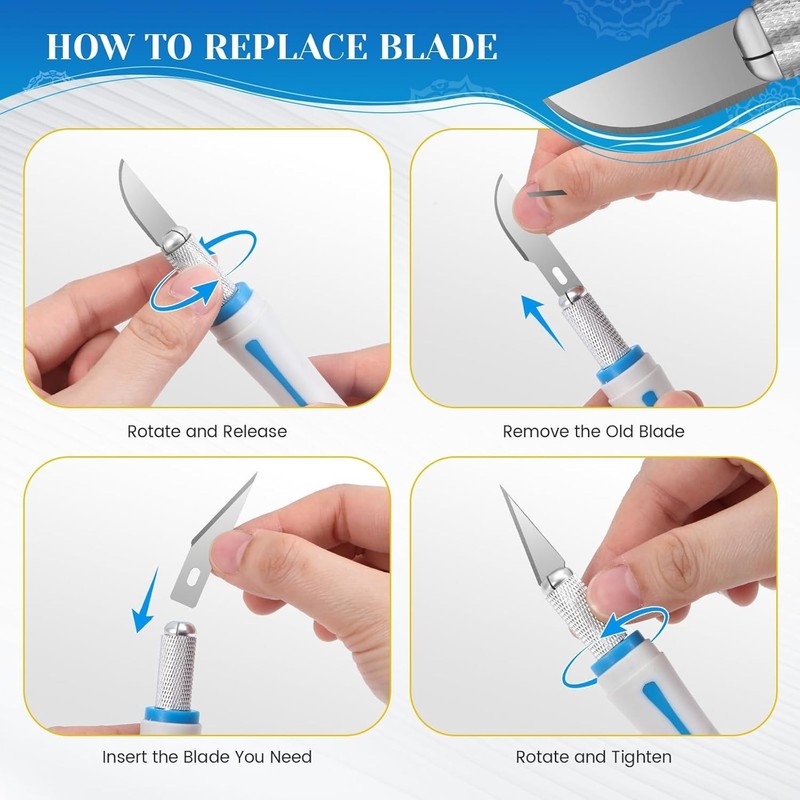 16 PCS Exacto Knife Set Precision Craft Knife 13 SK5 Blades DIY Hobby Tool NEW gallery