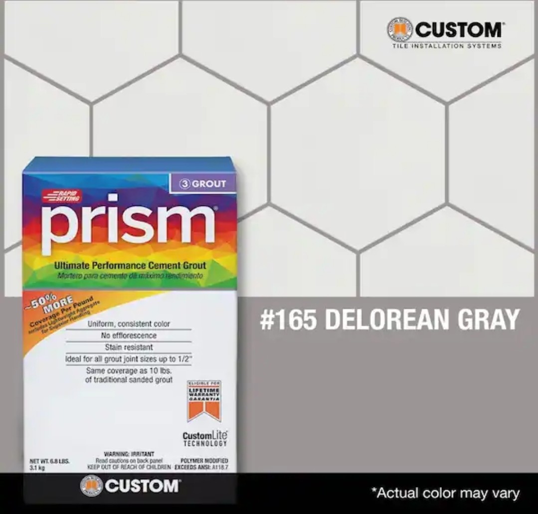 Custom Prism Ultimate Performance Cement Grout – 17 lb (#165 Delorean Gray) gallery