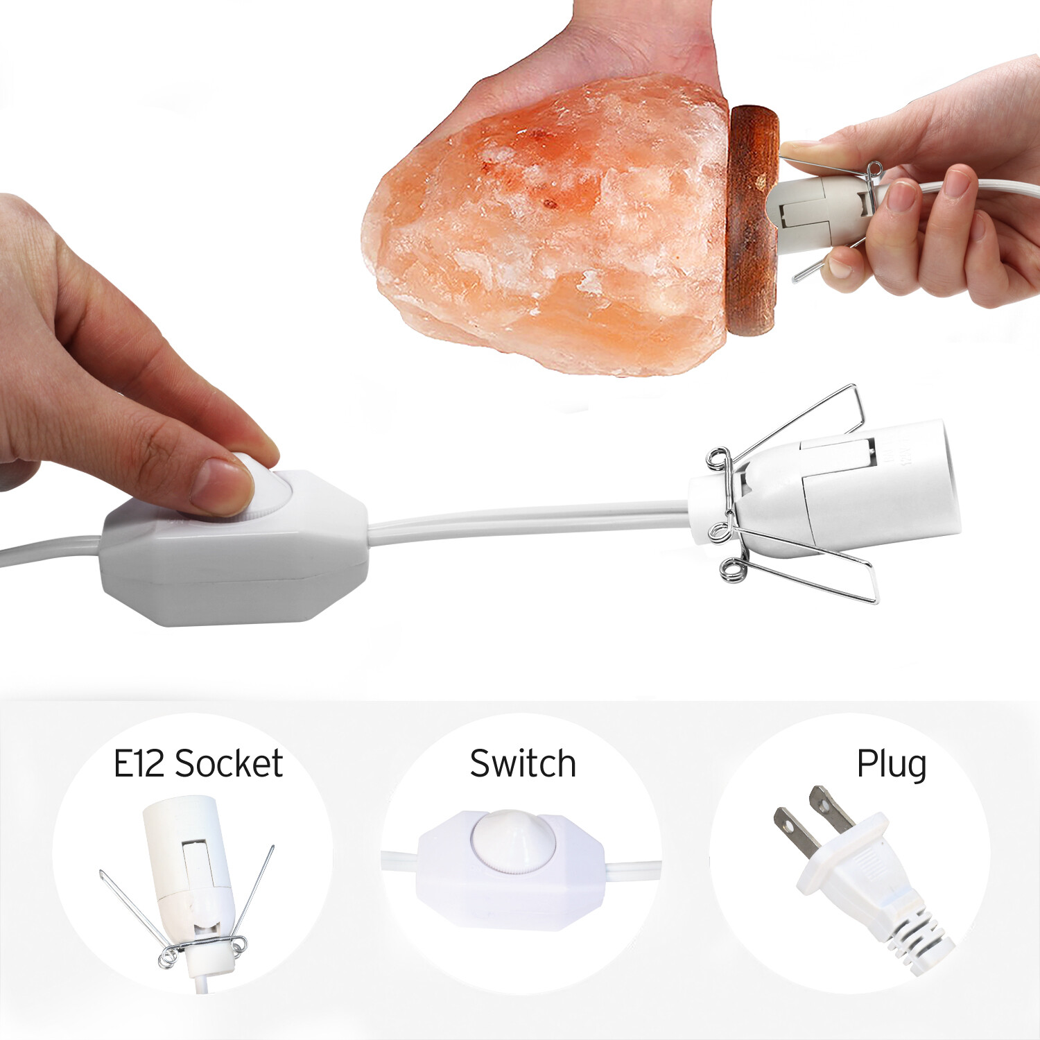 Betus Salt Lamp Cord with Dimmer Control - Power Cord with Dim Switch & Clip gallery