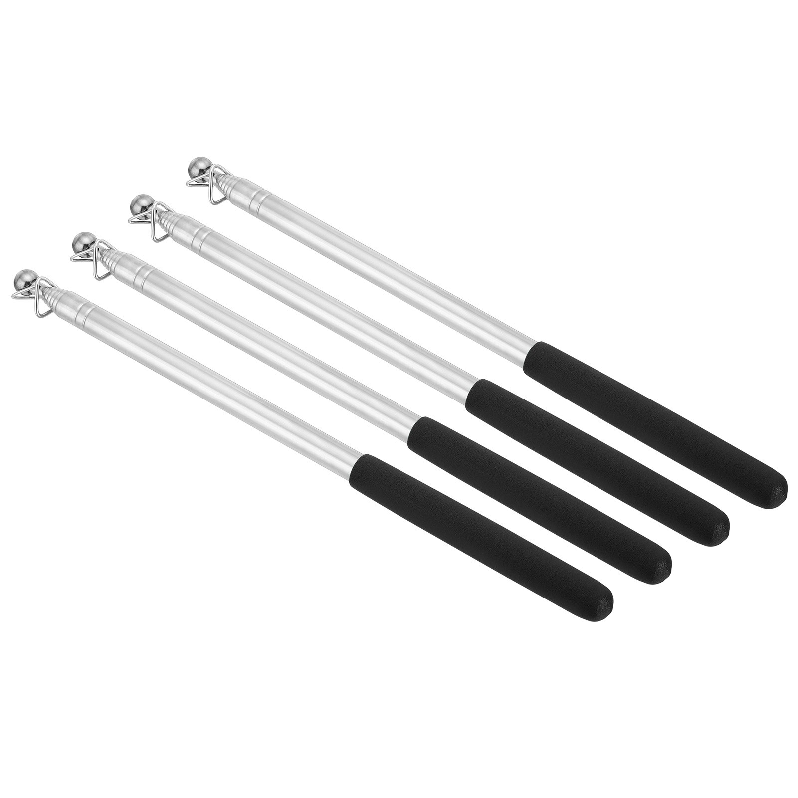 1.6M/5.2ft Telescopic Handheld Flagpoles 4Pcs Teachers Pointer Stick Black gallery