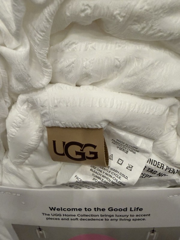 UGG Becki White KING Size Comforter + 2 Pillow Shams Bedding SET Color Snow NEW gallery