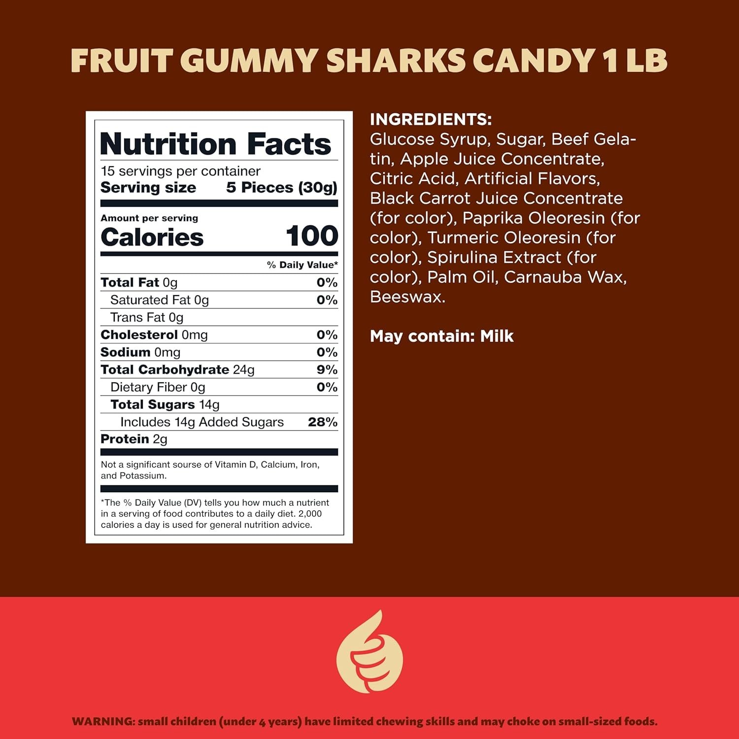 Gummy Sharks | 1-Pound Bag | Dye Free Сandy | Assorted Fruit Gummy Candy gallery