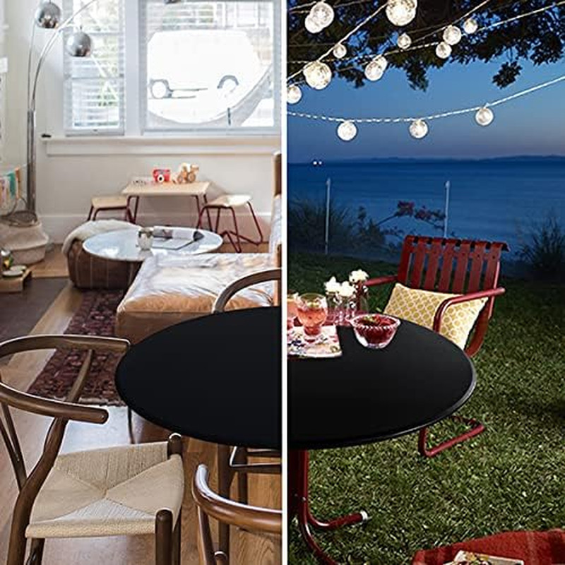 Fitted Round Table Cloth, Reversible Waterproof Stain Resistant Elastic Stretch gallery