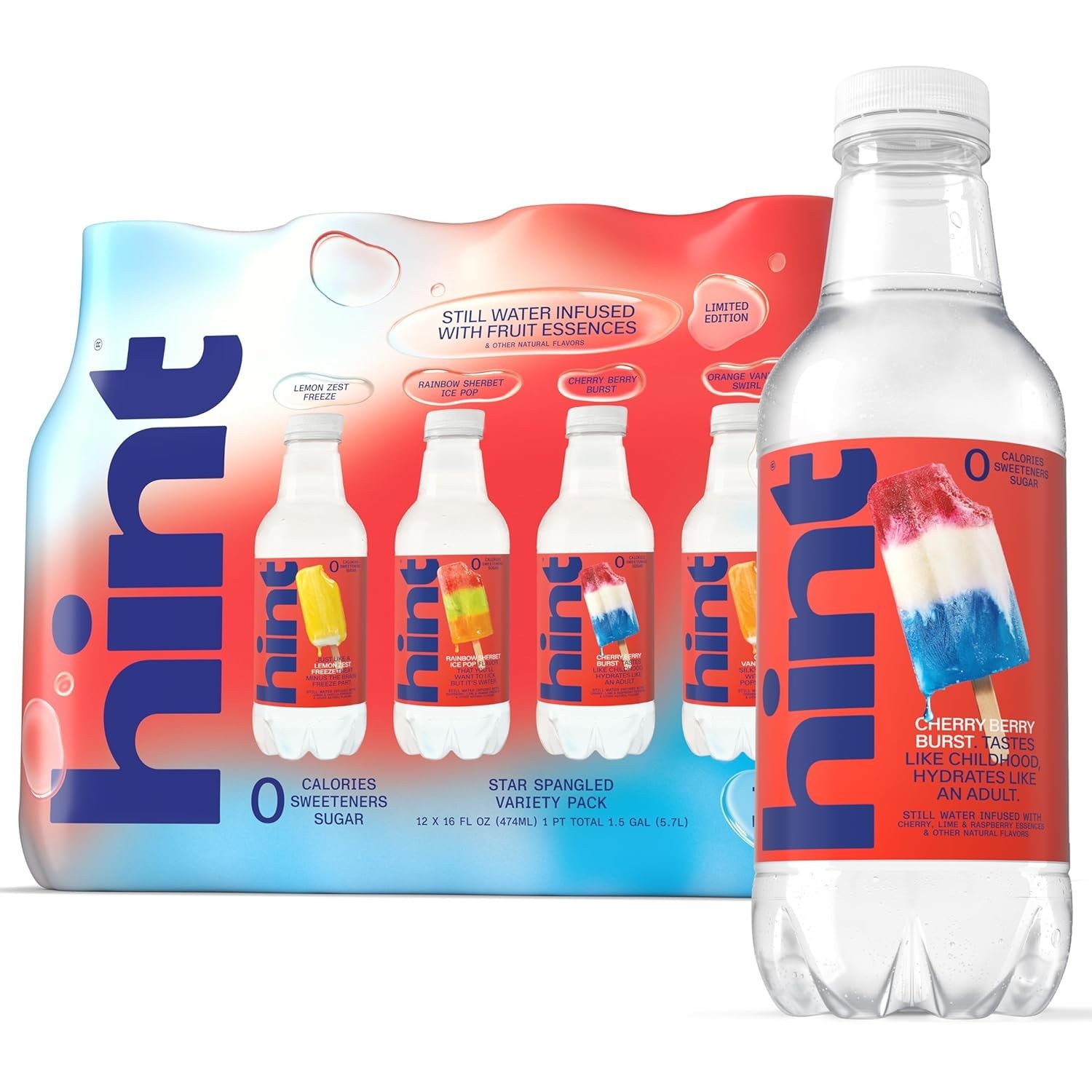 Fruit-Infused Bottled Water, Star Spangled Variety Pack - Sugar Free Flavored... gallery