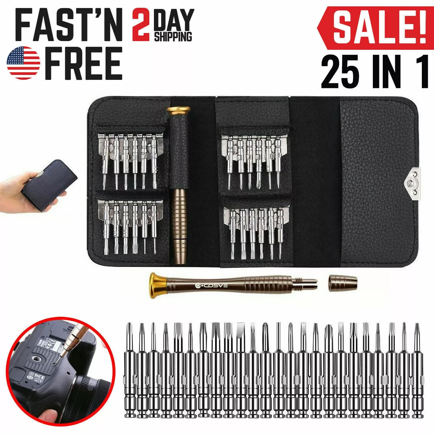 Precision Screwdriver Set 25 IN 1 Eyeglass Repair Tool Kit,for Phone,Watch, etc. gallery