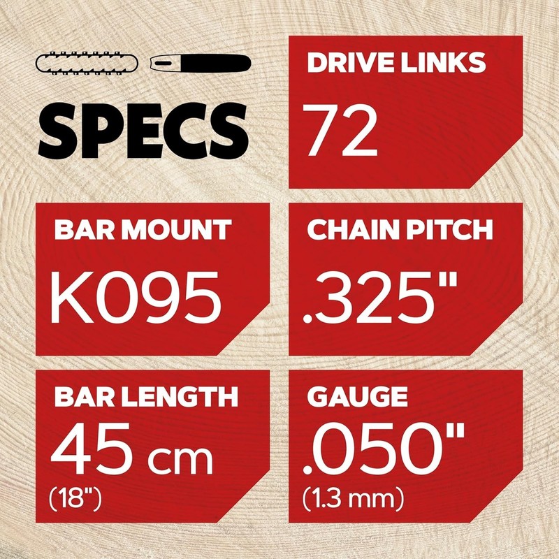 High-Performance 18" Chainsaw Bar & M72 SpeedCut Chain Combo gallery