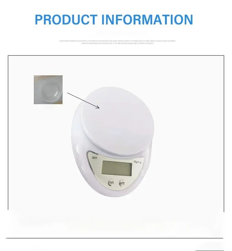 Compact 5Kg /11lbs Digital Kitchen Diet Food Scale - Removable Bowl New gallery