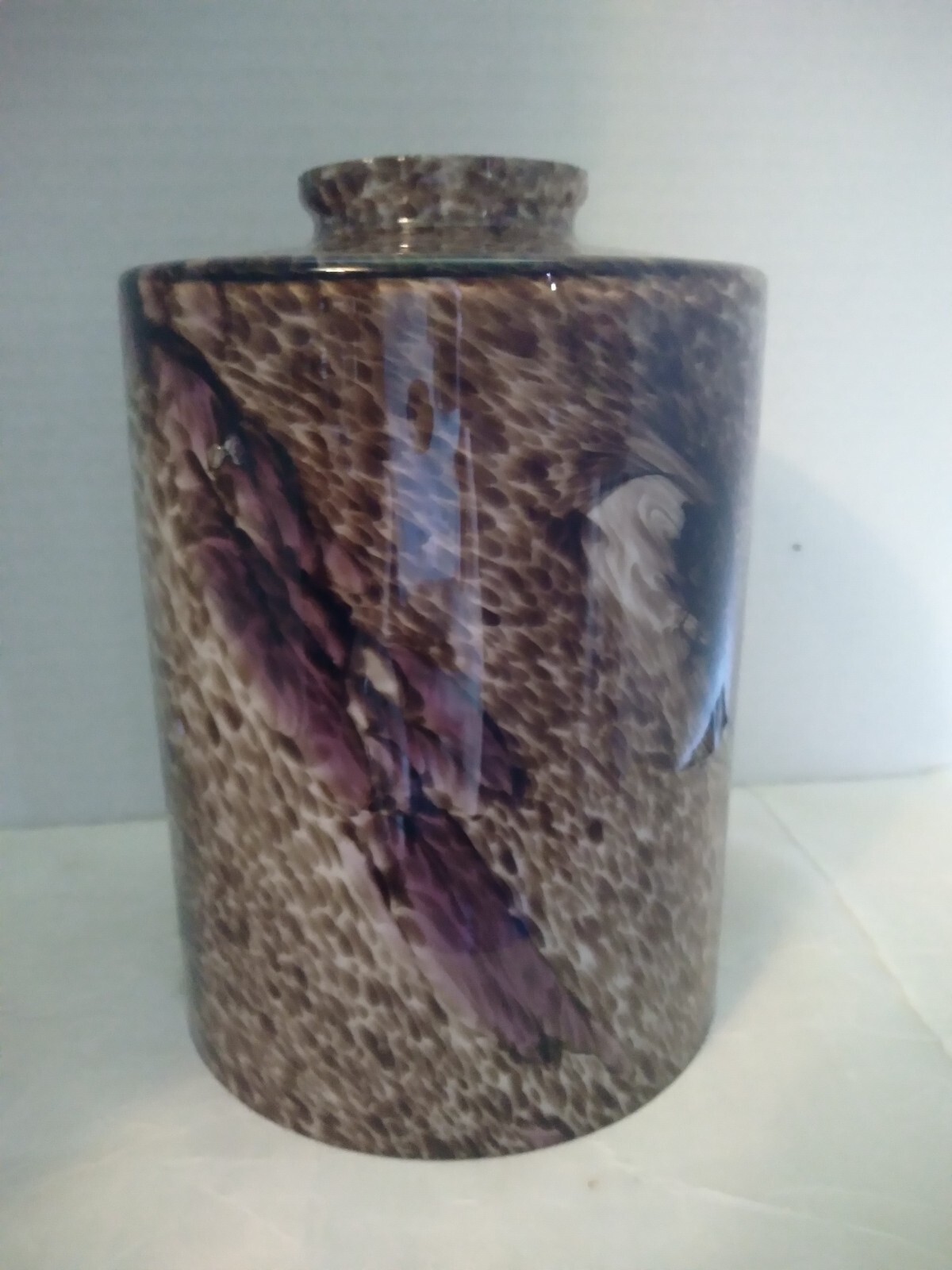 Art Glass Pendant Ceiling Light Lamp Shade Brown Red Orange purple Swirl Tone gallery
