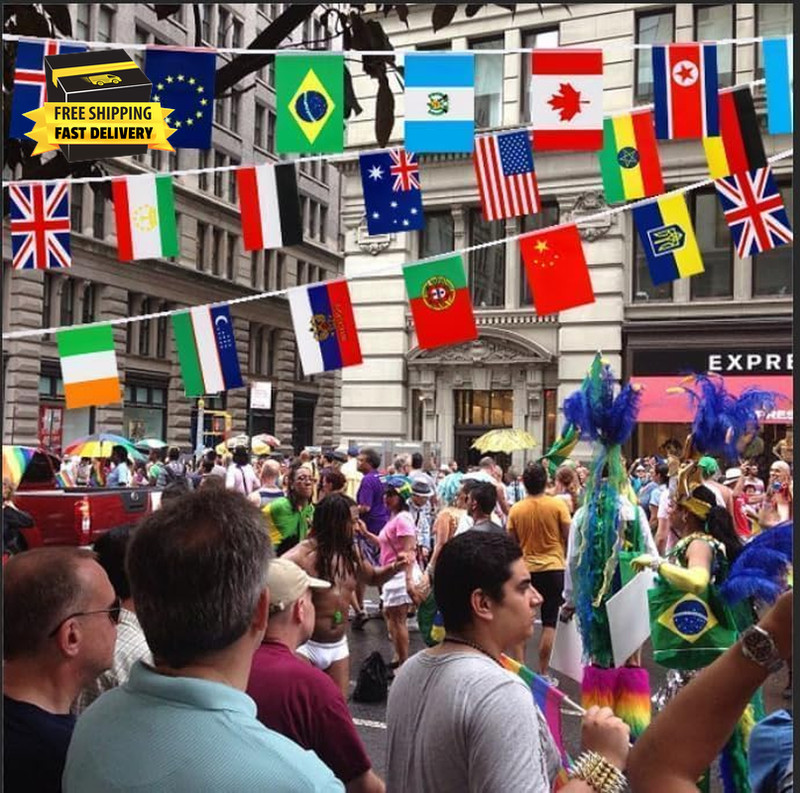 100 Countries String Flag Flags of the World, 82 Ft International Banner String gallery