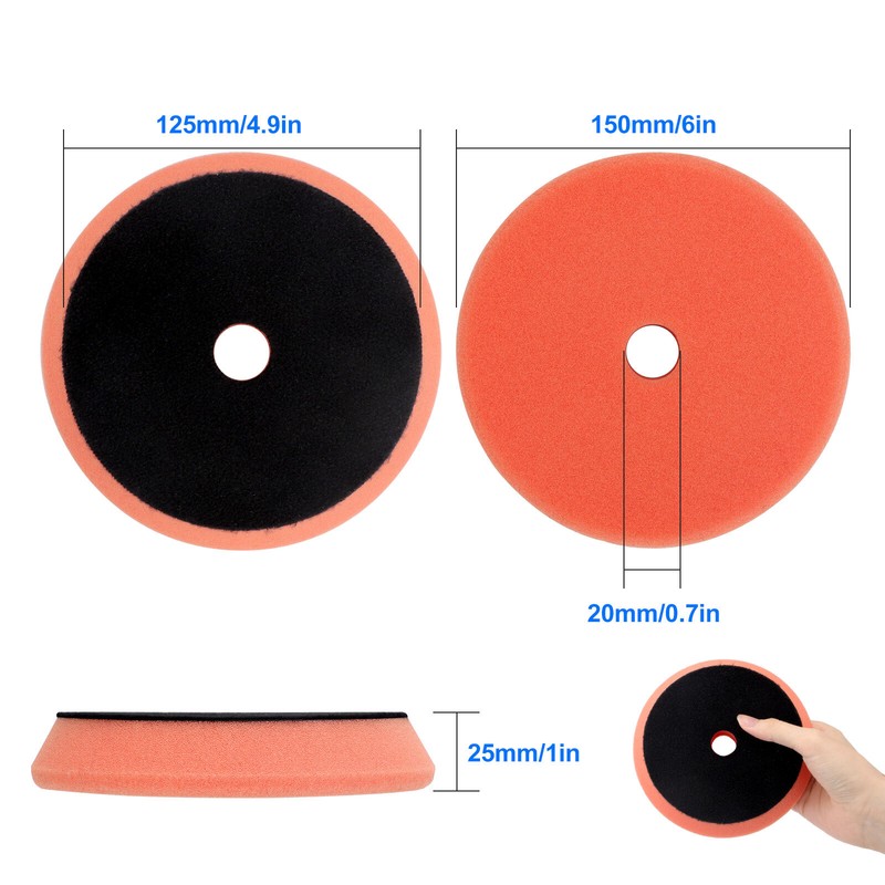 5Pcs Buffing Sponge Pads 6" Cutting Polishing Pad Kit for Car Buffer Polisher gallery