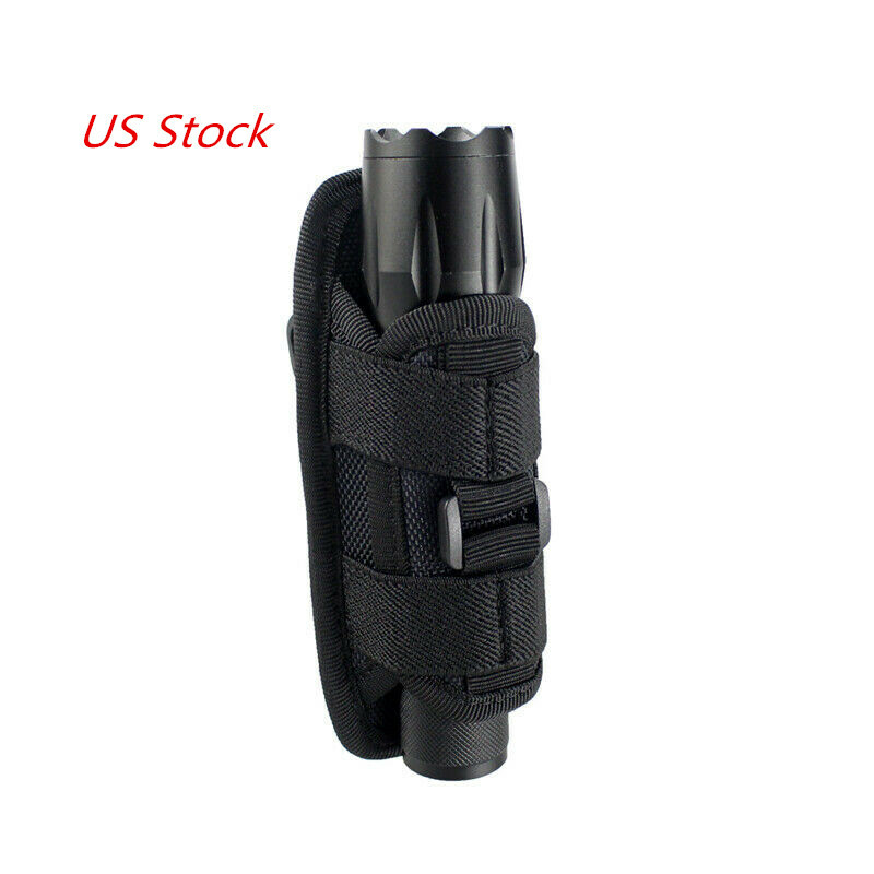 Tactical Flashlight Pouch Holster Torch 360 Degrees Rotatable Light Holder gallery