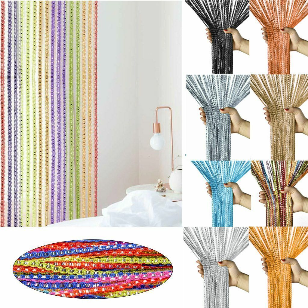 Curtain Beads Room Divider Crystal Tassel Fringe Beaded Window Panel String Door gallery