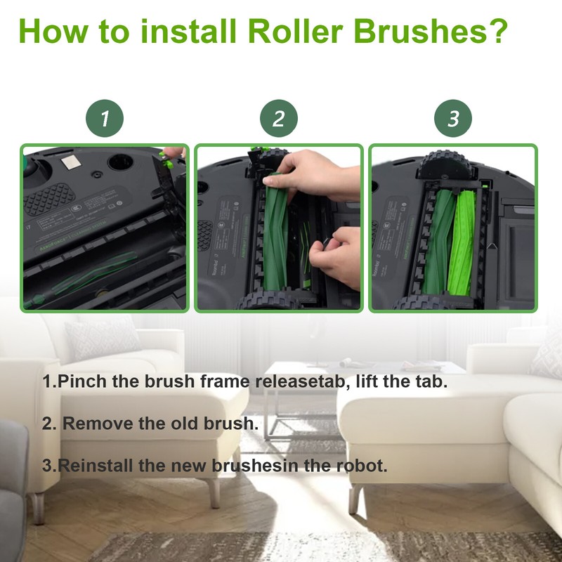 4PCS Replacement Roller Brushes For iRobot Roomba e5 e6 i7 i3+ i4 i6+ i7 i8 Plus gallery