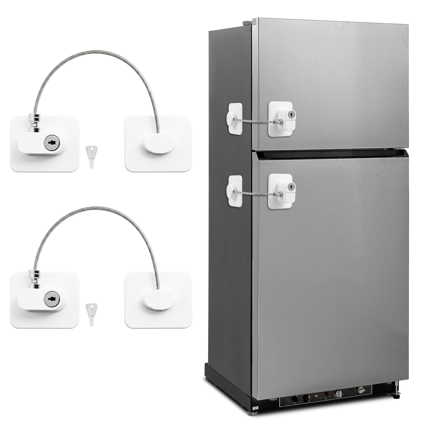 2PCS Heavy-Duty Fridge Key Lock Child Safety Theft Prevention Easy to Mount Use gallery