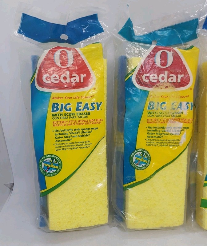 O Cedar Big Easy Flat Sponge Mop Refill Super Absorbent Butterfly Style Lot Of 3 gallery