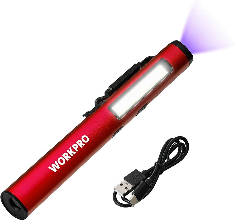 WORKPRO LED Pen Light With UV Flashlight With 450 Lumens 365nm UV Light Detector gallery