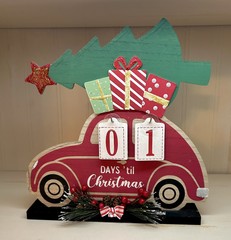 Days Til Christmas Flip Count Down Glitter Wood Volkswagen Perpetual Calendar