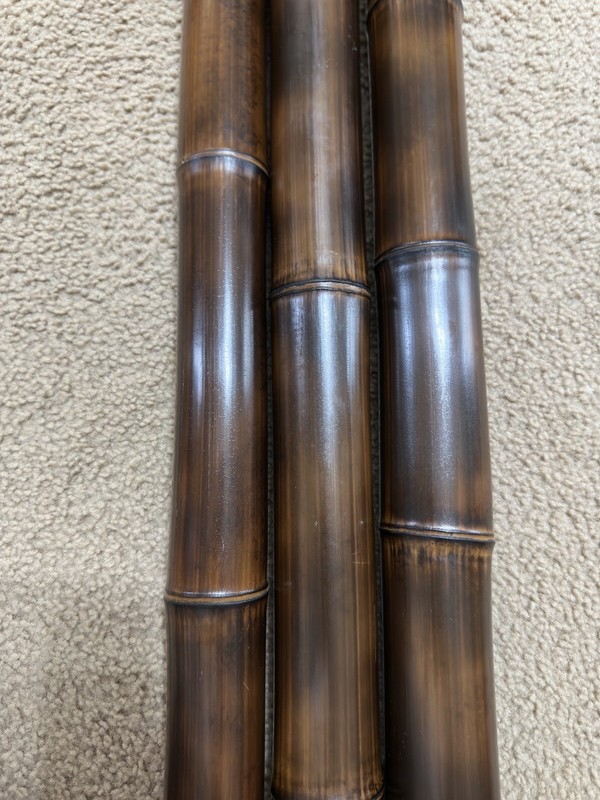 Dark Flame Cured bamboo pole 1” Diameter 1 ft to 8 ft You choose length gallery