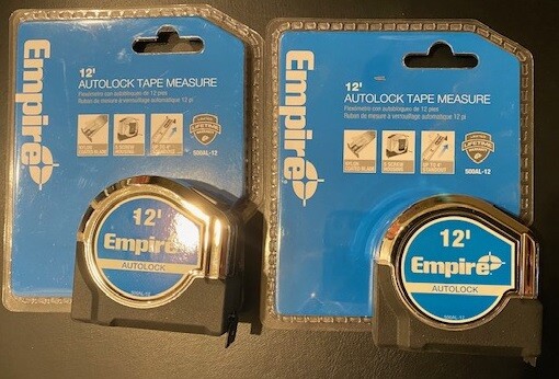 EMPIRE 500AL-12 12' Auto Lock Tape Measure 2 Tapes gallery