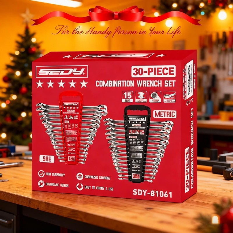 30-Piece Combination Wrench Set - Open End Wrench Set with Organizer Professi... gallery