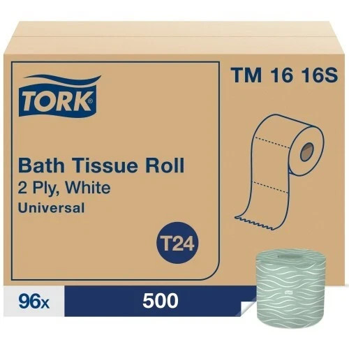 Tork Universal Bath Tissue, 2-Ply, White, 500 Sheets/Roll, 96 Rolls/CT gallery
