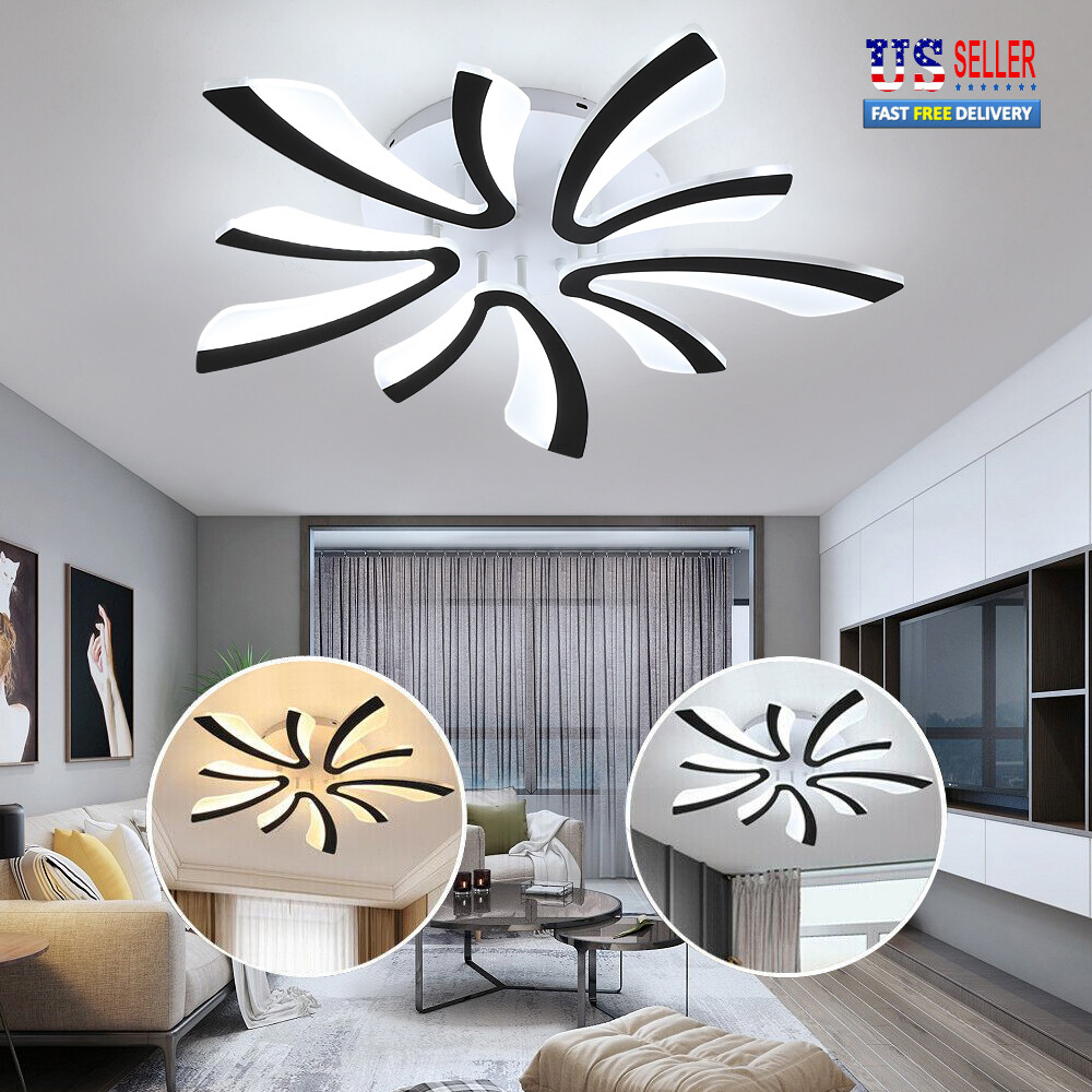 Modern LED Chandelier V-Shape Ceiling Light Flush Mount Living Room Bedroom Lamp gallery