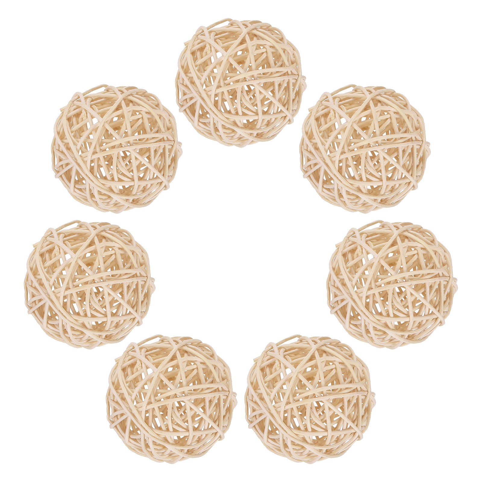 7Pcs Wicker Rattan Balls, 2.75 in Dia Rattan Decorative Balls, Natural gallery
